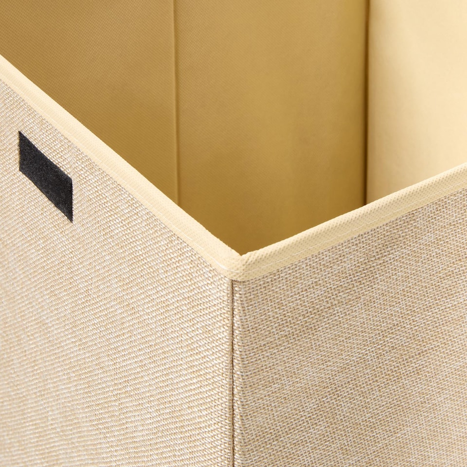 image 1 of OHS Faux Linen Laundry Basket Folding Hamper Bag with Lid