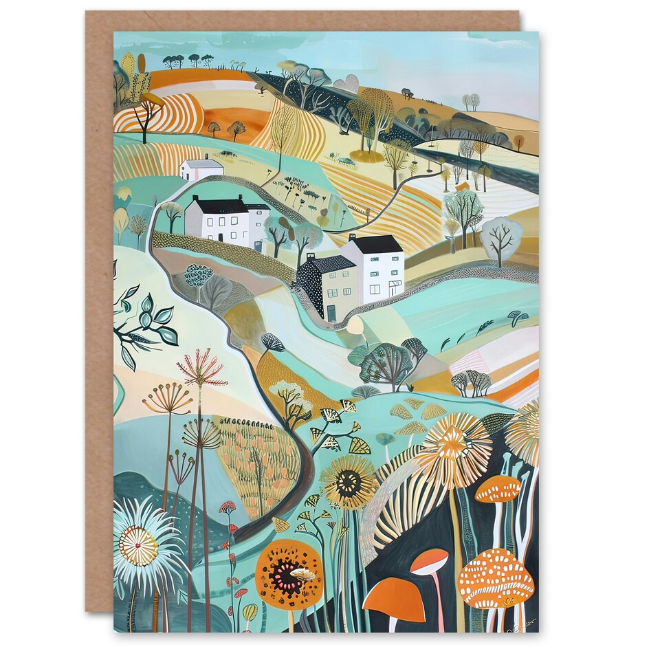 image 1 of Aberdaron Rural Wales Landscape Wildflowers Him Her Birthday Card