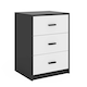 image 6 of Black 3-Drawer Bedside Table Grey | Colour: Cool Grey