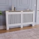 image 1 of Vida Designs Arlington Radiator Cover Painted MDF Slatted Cabinet, White, 152cm