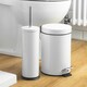 image 6 of Harbour Housewares Round Bathroom Pedal Bin - 3 Litre - White