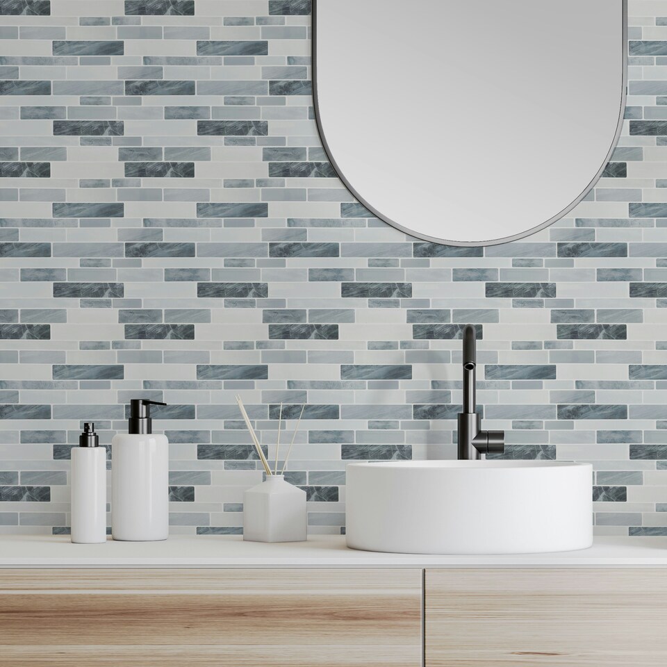image 1 of Wall Tile Slate 30.5x30.5cm Grey (5 Tiles Per Pack)