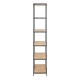 image 3 of Seaford Tall Black Metal Bookcase with 5 Shelves in Oak