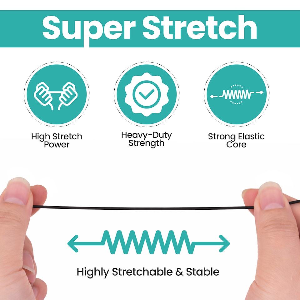 image 1 of 1mm Round Elastic Cord, Soft Durable and Stretchable Material - 25 Metres