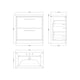 image 2 of Balterley Longnor 2 Drawer Floor Standing Vanity Unit with 3 Tap Hole Modern Fireclay Basin, Woodgrain Graphite Grey, 800mm