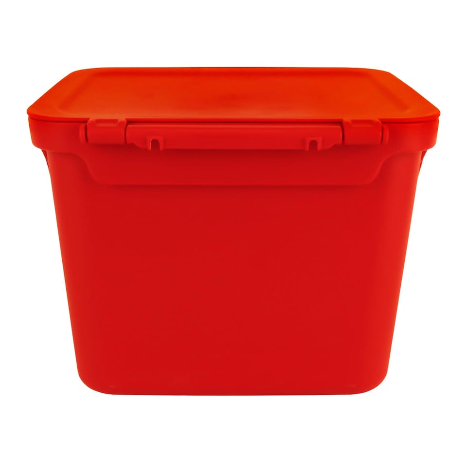image 1 of 5L Red Plastic Kitchen Compost Caddy/Food Bin for Food Waste Recycling