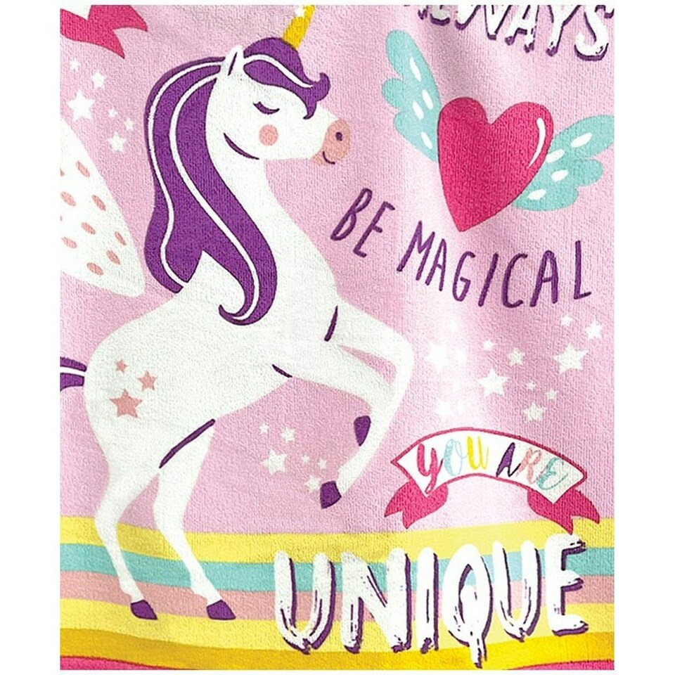 Home & Living Childrens/Kids Unicorn Microfibre Hooded Towel - Multicoloured - One Size Multi | One size