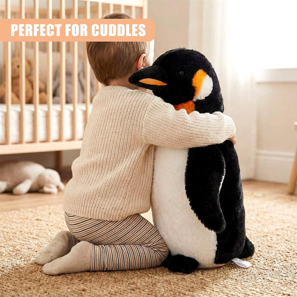 image 1 of The Magic Toy Shop Giant Penguin Soft Plush Toy 60cm Standing Emperor Animal