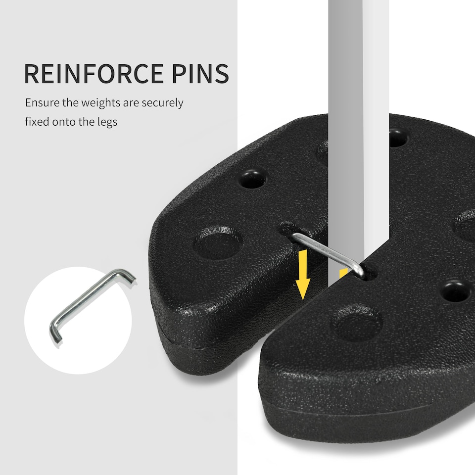 image 1 of Outsunny Gazebo Weights Set of 4, Total 12KG Weights for Gazebo Legs with Reinforce Pins and Carry Belt, for Gazebos Shelters Marquees Tents