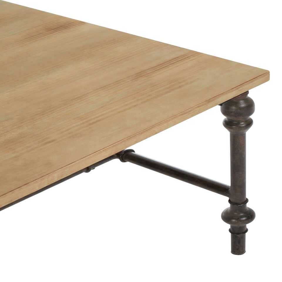 image 1 of Interiors by Premier Wood Top Coffee Table, Industrial Style Coffee table, Rectangular Coffee Table, Wood Top Metal Coffee Table Cream
