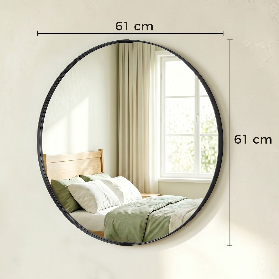 image 1 of HOMCOM Wall Mirror 61 cm, Wall Mounted Bathroom Mirror