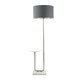 image 3 of ValueLights Tavel Chrome Floor Lamp with Table and Charcoal with Chrome Inner Lamp Shade | Grey