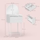 image 3 of HOMCOM Modern Dressing Table with Arched Mirror, Makeup Table with 3 Drawers, Compact Vanity Desk for Bedroom, Small Spaces, 60 x 42.5 x 131 cm, White