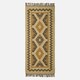 image 2 of Homescapes Ravar Brown and Gold Kilim Runner Wool Rug - 80 x 180 cm | Brown | 80 x 180 cm