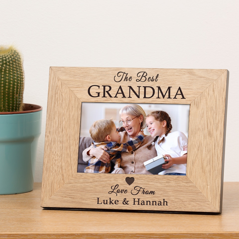 image 1 of Personalised The Best . . . Wood Picture Frame 7 x 5 for Grandma