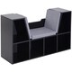 image 1 of HOMCOM Cube Bookshelf Organizer with Reading Seat, Six Cubes, Black