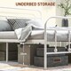 image 4 of HOMCOM 4ft6 Metal Double Platform Bed Frame w/ Underbed Storage White