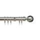 image 1 of 25-28mm Ball End Satin Silver Metal Curtain Pole Set 120 - 210cm