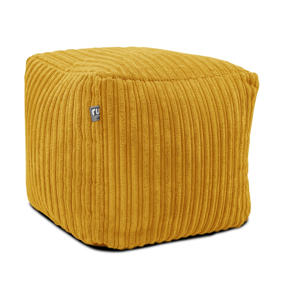 image 1 of rucomfy Indoor Jumbo Cord Bean Bag Footstool - Cube Pouffe