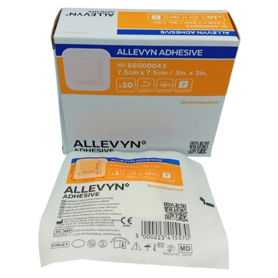 image 1 of Allevyn Adhesive Foam Dressings 7.5x7.5 Box of 10