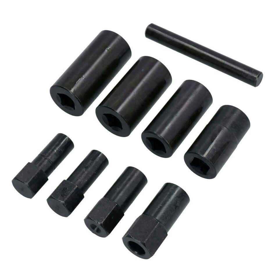 image 1 of 9pc Wheel Lock Removal Remover Impact Sockets Hub Cap Replacer Installer