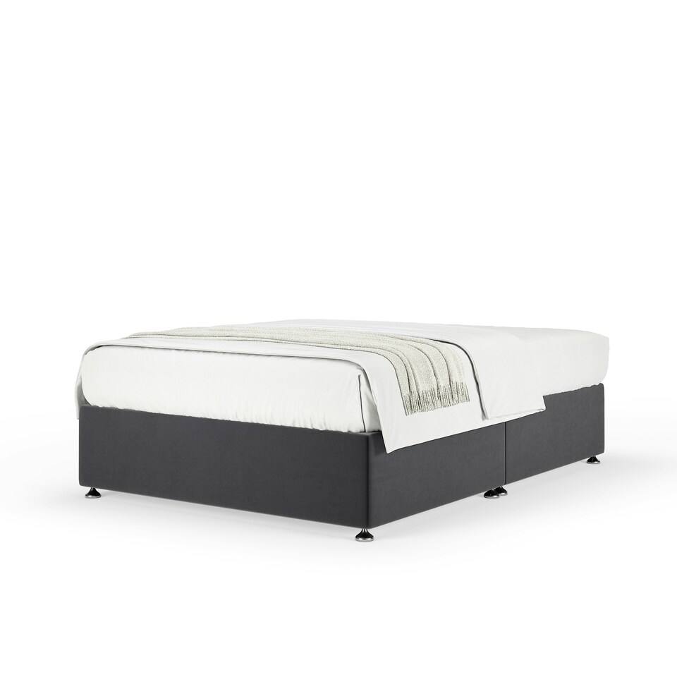image 1 of Signature Platinum 2000 Pocket Sprung Graphite Plush Velvet Divan Set King Size