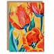 image 1 of Greeting Card Vibrant Orange Tulip Flowers Floral Oil Painting