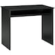 image 1 of HOMCOM Modern Computer Desk, Home Office Table, Small Writing Desk with Storage Shelf, 90 x 50cm, Black Wood Grain