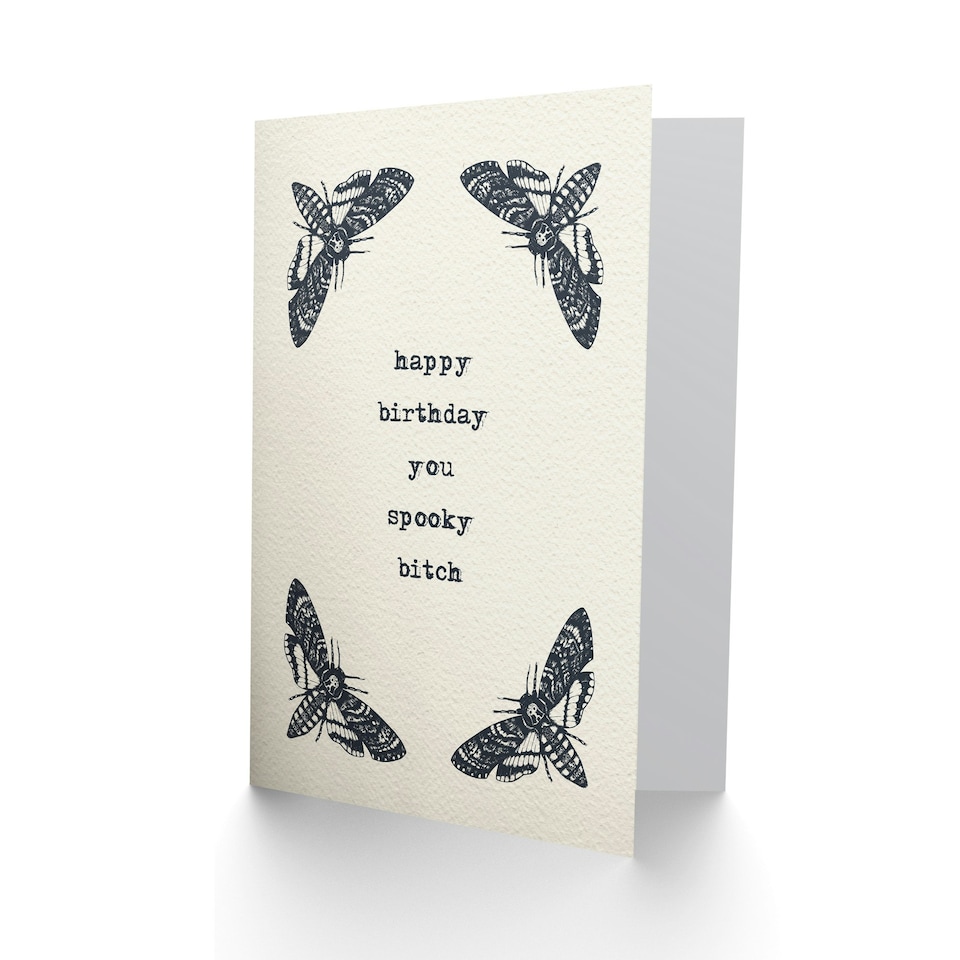 image 1 of Deaths Heads Hawkmoth Moth Vintage Style Drawing Birthday Card