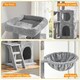 image 4 of Yaheetech 94 cm Tall Cat Tree W/ Dual Condo Basket Light Grey