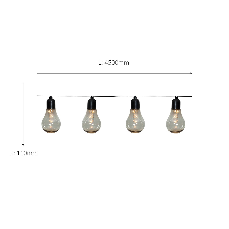 image 1 of Eglo Libisa LED 4.5 Meter Black Transparent Outoor Fairy Lights Black