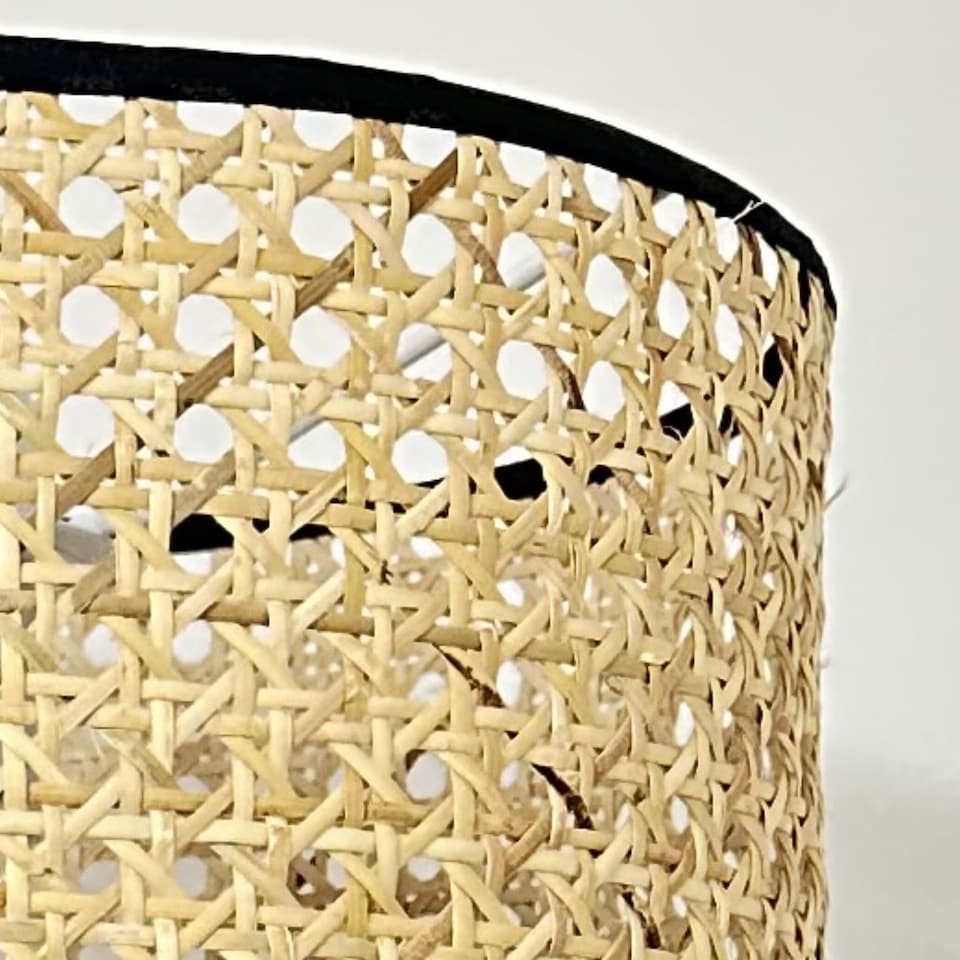 image 1 of Set of 2 Kona - Natural Rattan 25 cm Easy Fit Pendant Shades | Cream | Medium | 2