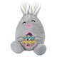 image 1 of Easter Bunny Soft Toy Hugging Shiny Egg Cute Plushie Huggable Cuddly 10cm White