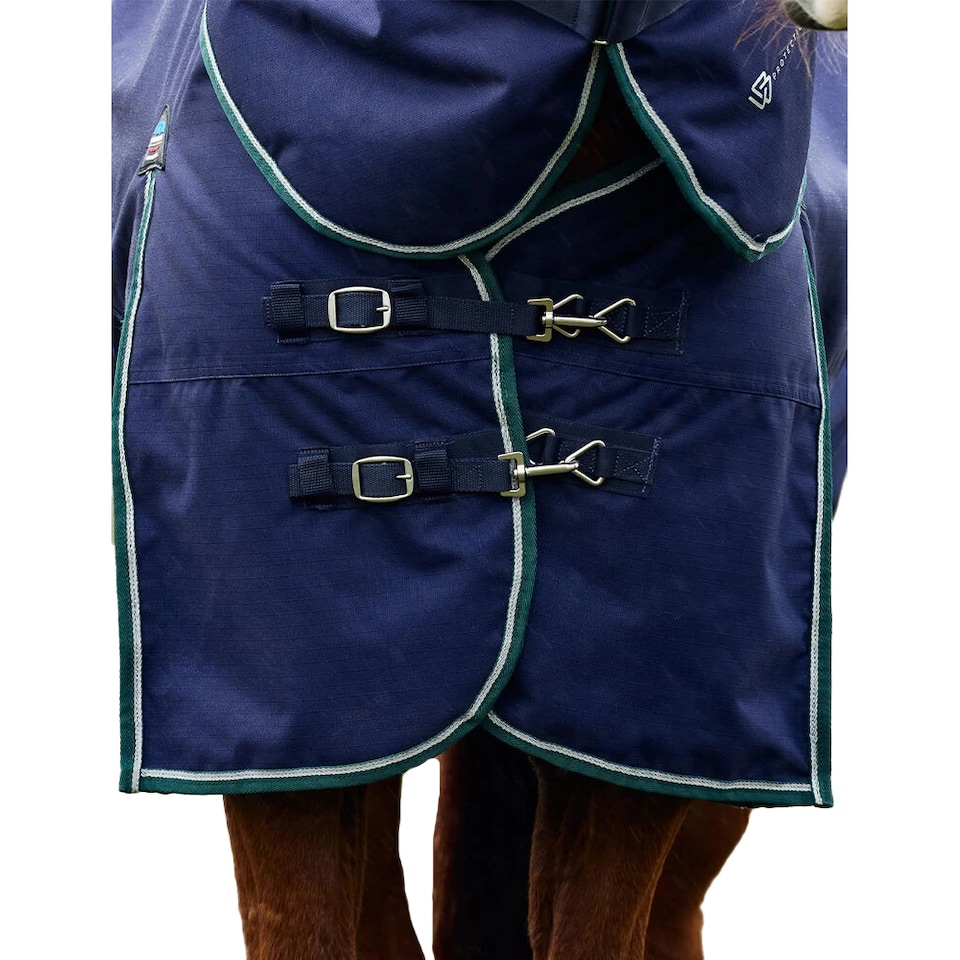 image 1 of Weatherbeeta Comfitec Plus Dynamic Detachable Neck 220g Horse Turnout Rug | Blue | Navy/Forest Green | 6Ft | 1