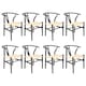 image 1 of Nicholas Winter Beech Wooden Scandi Danish Style Dining Chairs - Black - Set of 8 - Solid Wood Chair Armchair Dining Chair Club Chair Side Chair Black