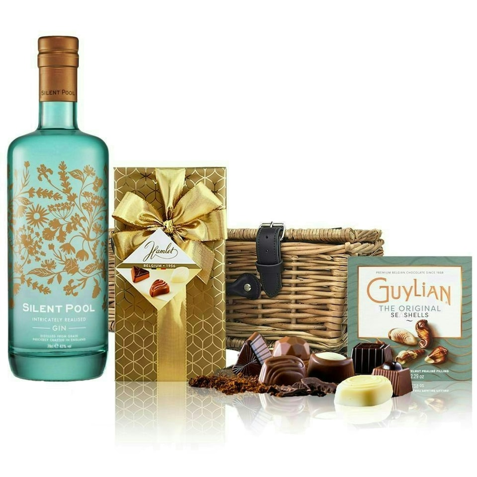 image 1 of Silent Pool Gin and Chocolates Hamper 70cl 43% abv