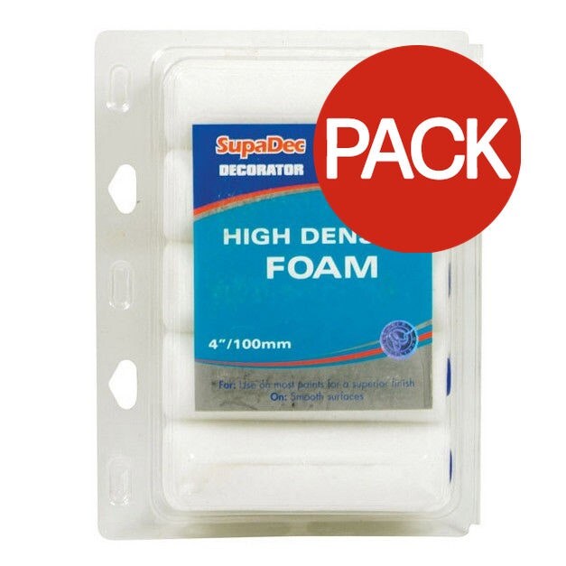 SupaDec High-Density Foam Mini Roller (Pack of 10) - White - One Size