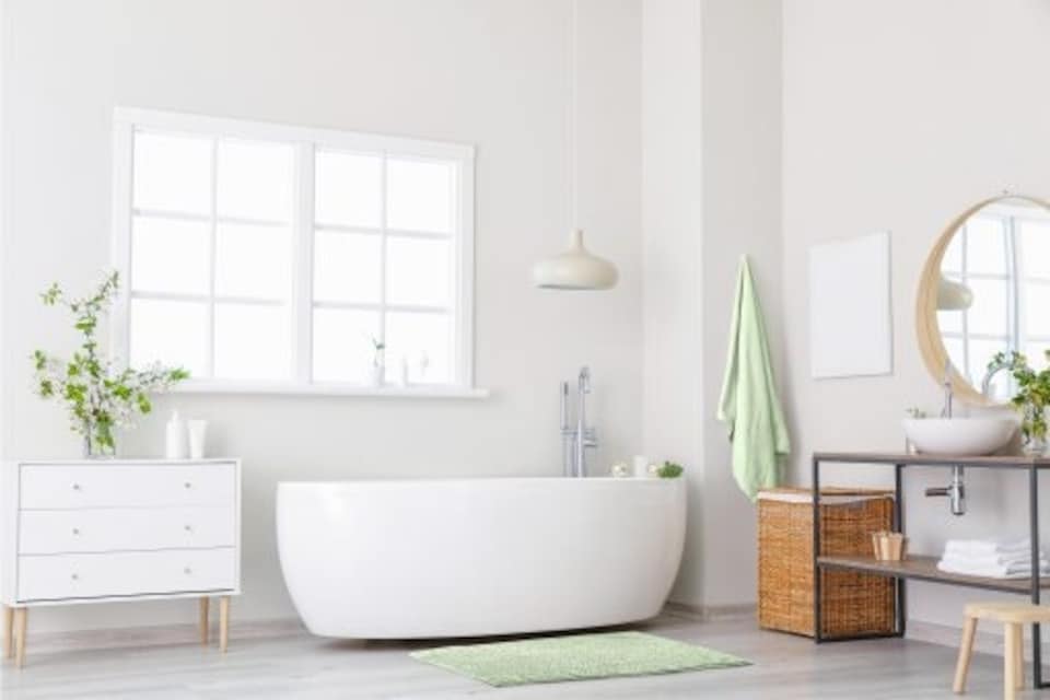 image 1 of Marlow Collection Soft Touch Non-Slip Bathroom Rug in Sage Green (45cm x 75cm)