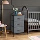 image 2 of Yaheetech Lightweight Fabric Storage Tower with 3 Drawers Grey | Dark Grey