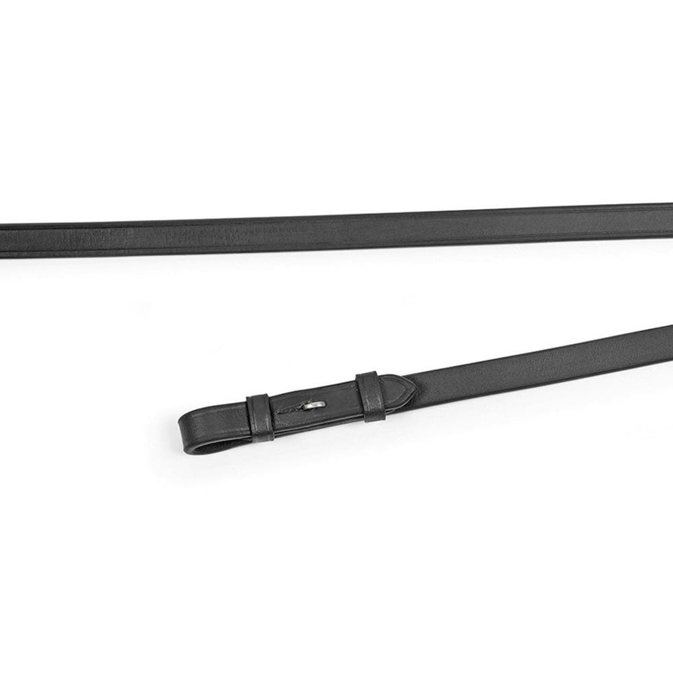 Aviemore Leather Horse Plain Reins - Black - 54in x 0.8in