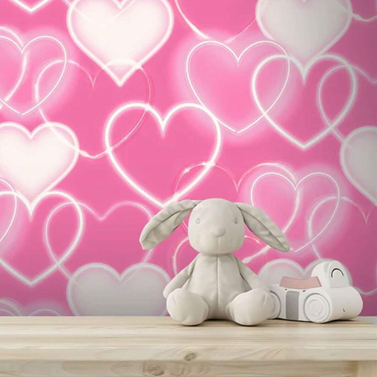 Arthouse Neon Heart Wallpaper Pink Pink 1