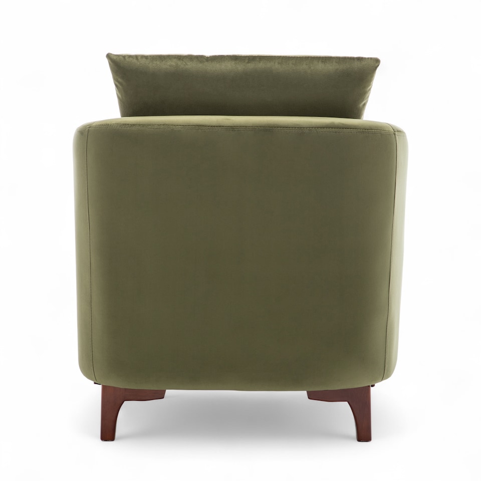 image 1 of Velvet Sage Green Angela Accent Tub Chair with Ottoman