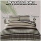 image 6 of VELVETIO Burford Stripe Complete Duvet Cover Set with Fitted Sheet Breathable Bedding Quilt Brown | Natural | King