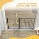 image 8 of PawHut Dog Gate Wide Stair Gate w/ Door Pressure Fit, 75-145W cm, Black