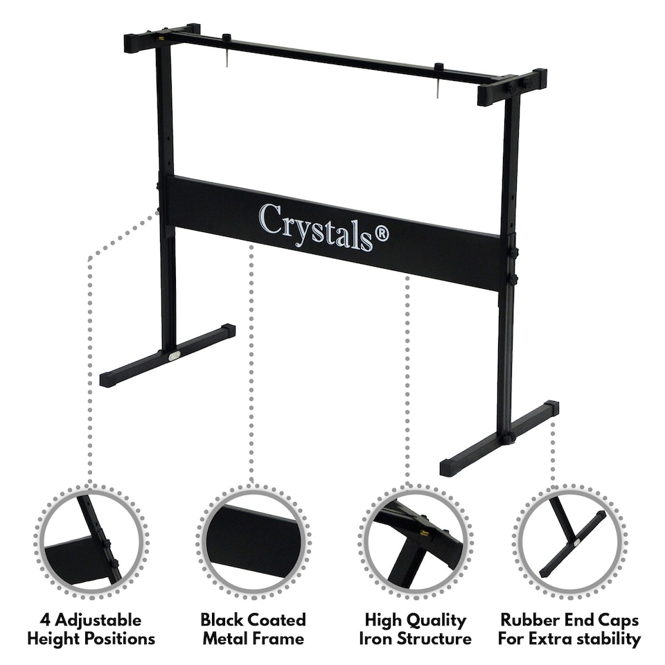 image 1 of Full Size Music Piano Keyboard Stand Height Adjustable Rectangular Frame