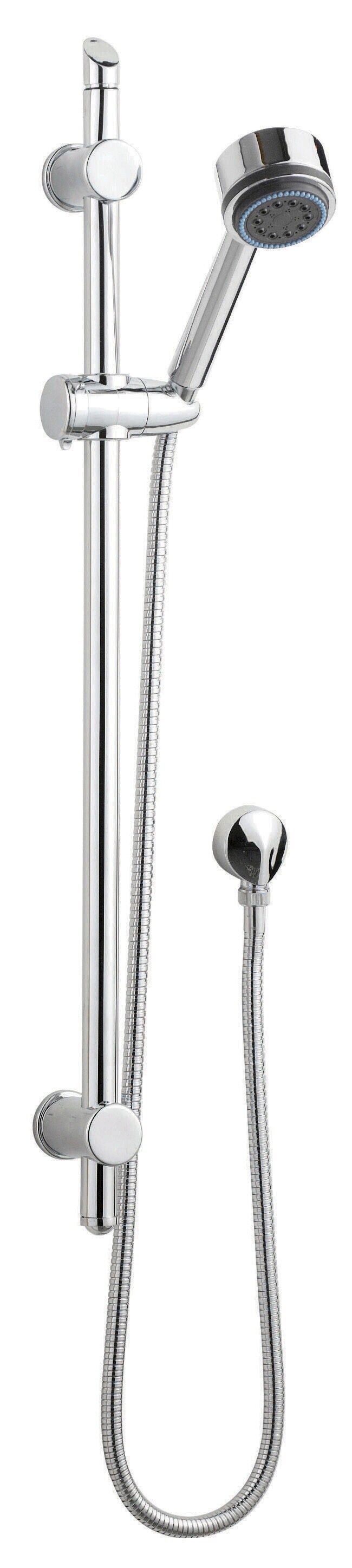 Balterley Slide Rail Shower Kit with Multi Function Head Outlet Elbow Chrome in Silver
