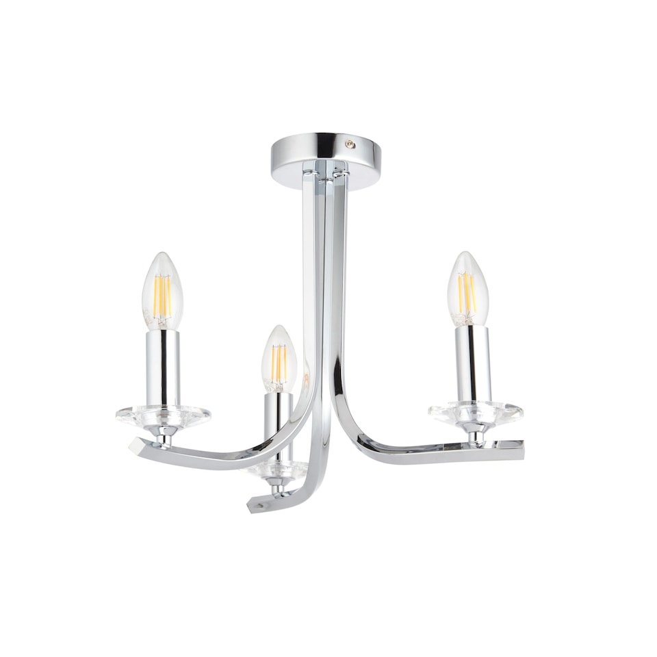 image 1 of Morden Polished Chrome Semi-Flush Ceiling Light