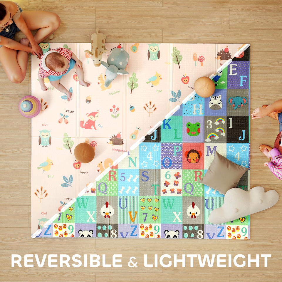 image 1 of AIYAPLAY Foldable Baby Play Mat, Waterproof Activity Playmat