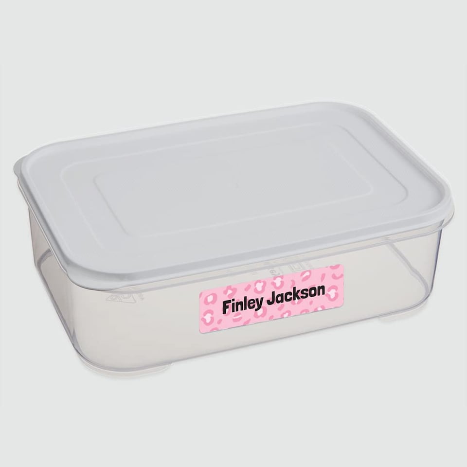 image 1 of Dotty About Paper 50 x Personalised School Name Labels Leopard Spots Pink