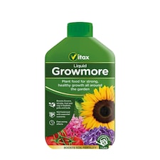 Vitax Liquid Growmore 1L Concentrated All Purpose Plant Feed for Lawns Vegetables Flowers NPK Fertiliser Growth Boost